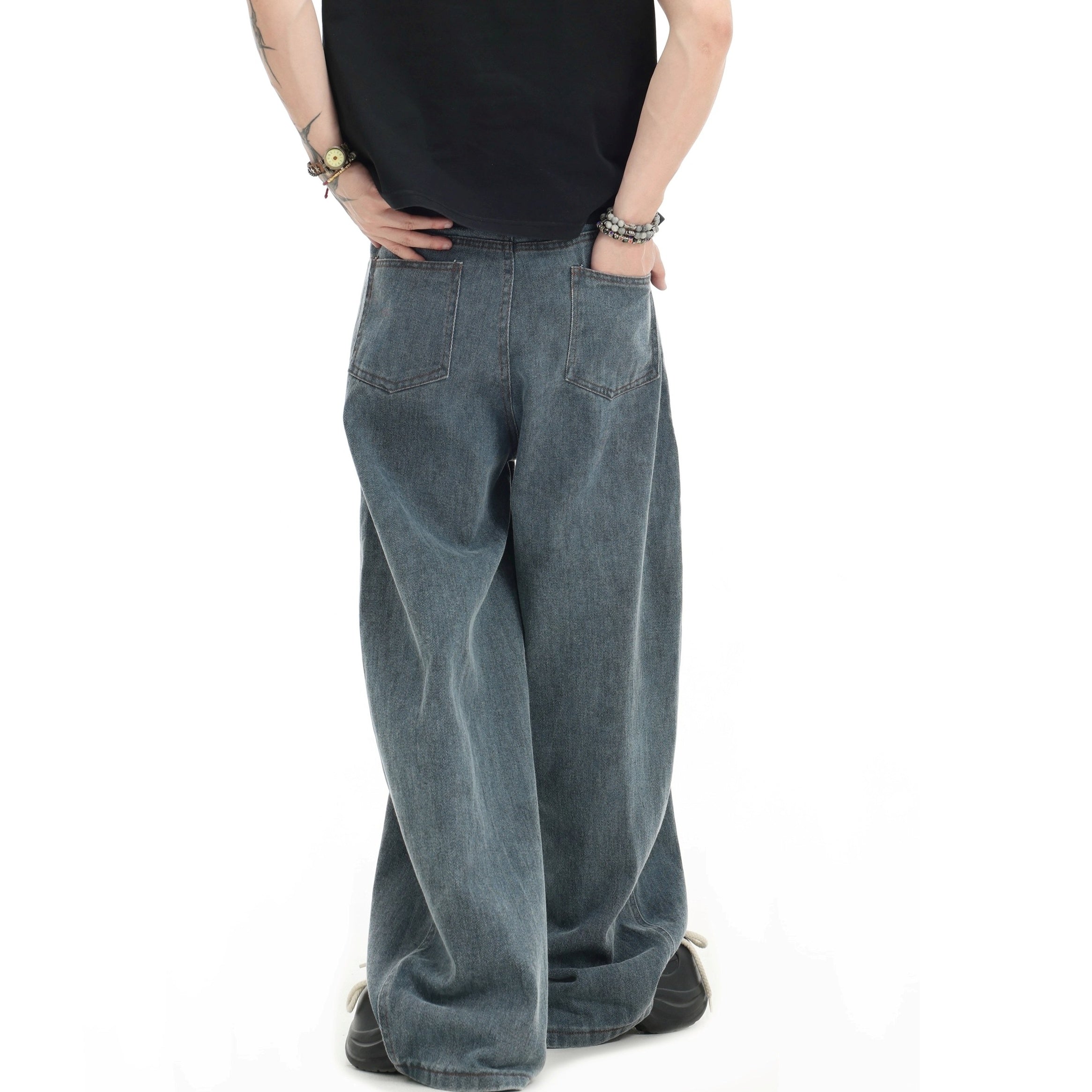 Splashed Ink Tie-dye Wide-Leg Jeans IN7070