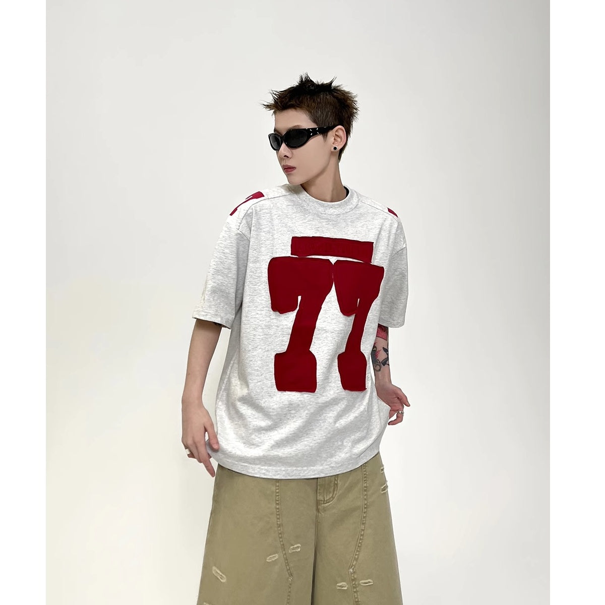 77 Patch Embroidered T-Shirt EAT152