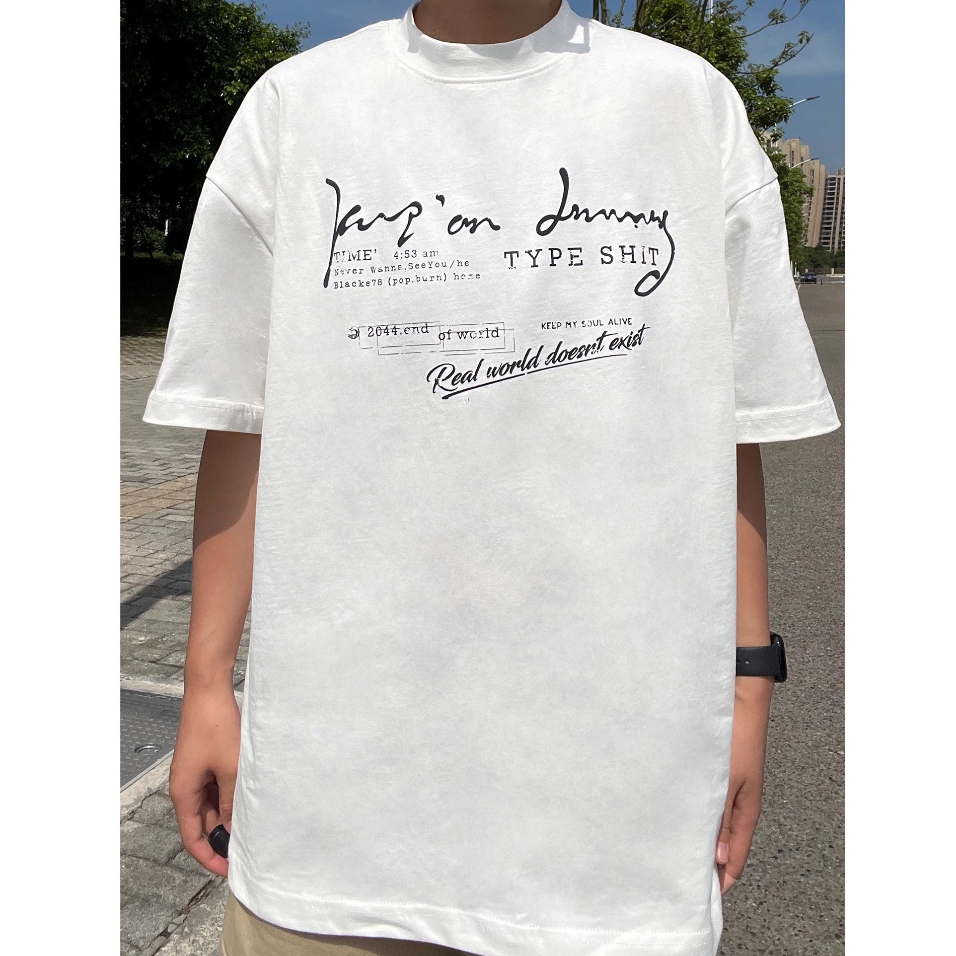 Letter Slogan Casual T-Shirt EAT176