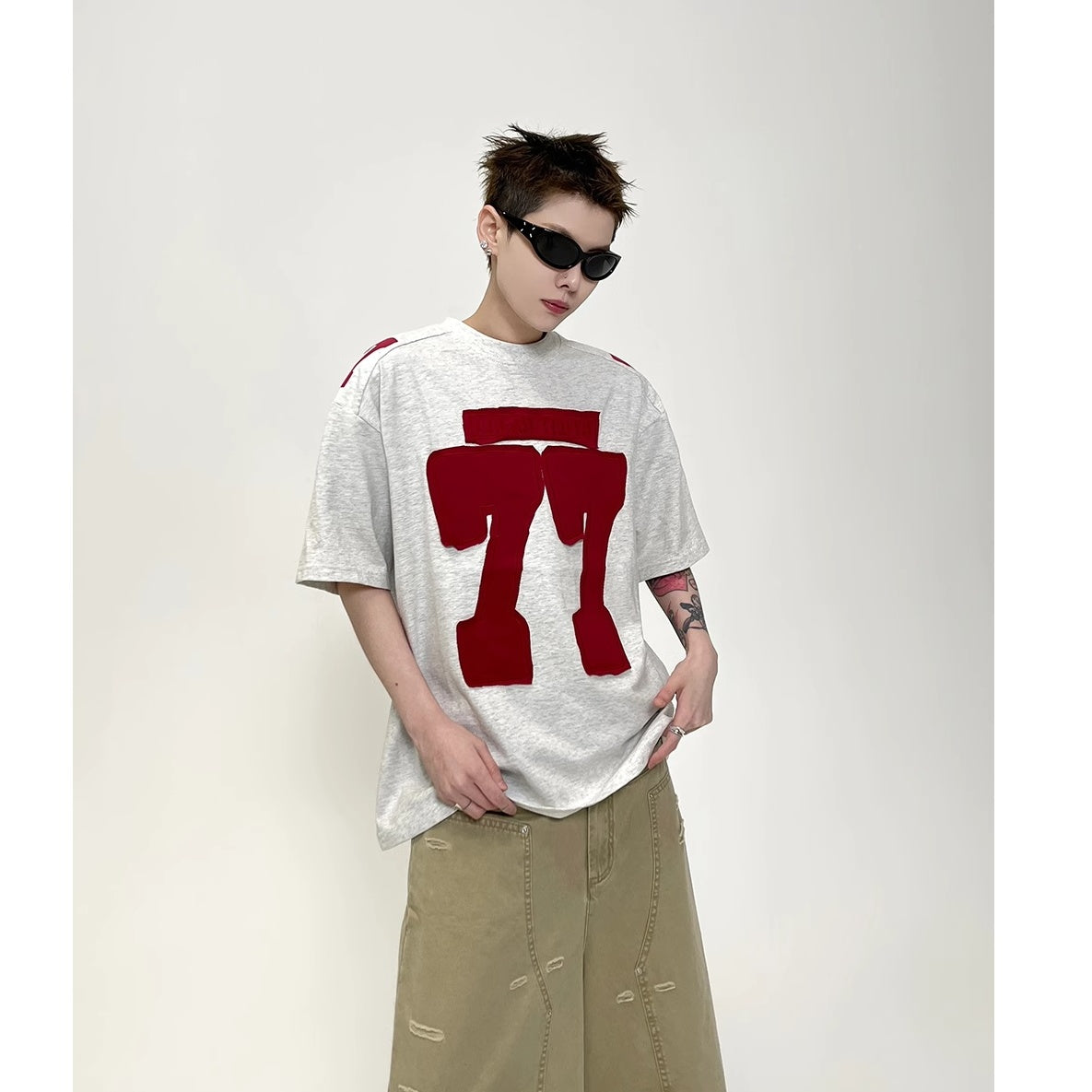 77 Patch Embroidered T-Shirt EAT152