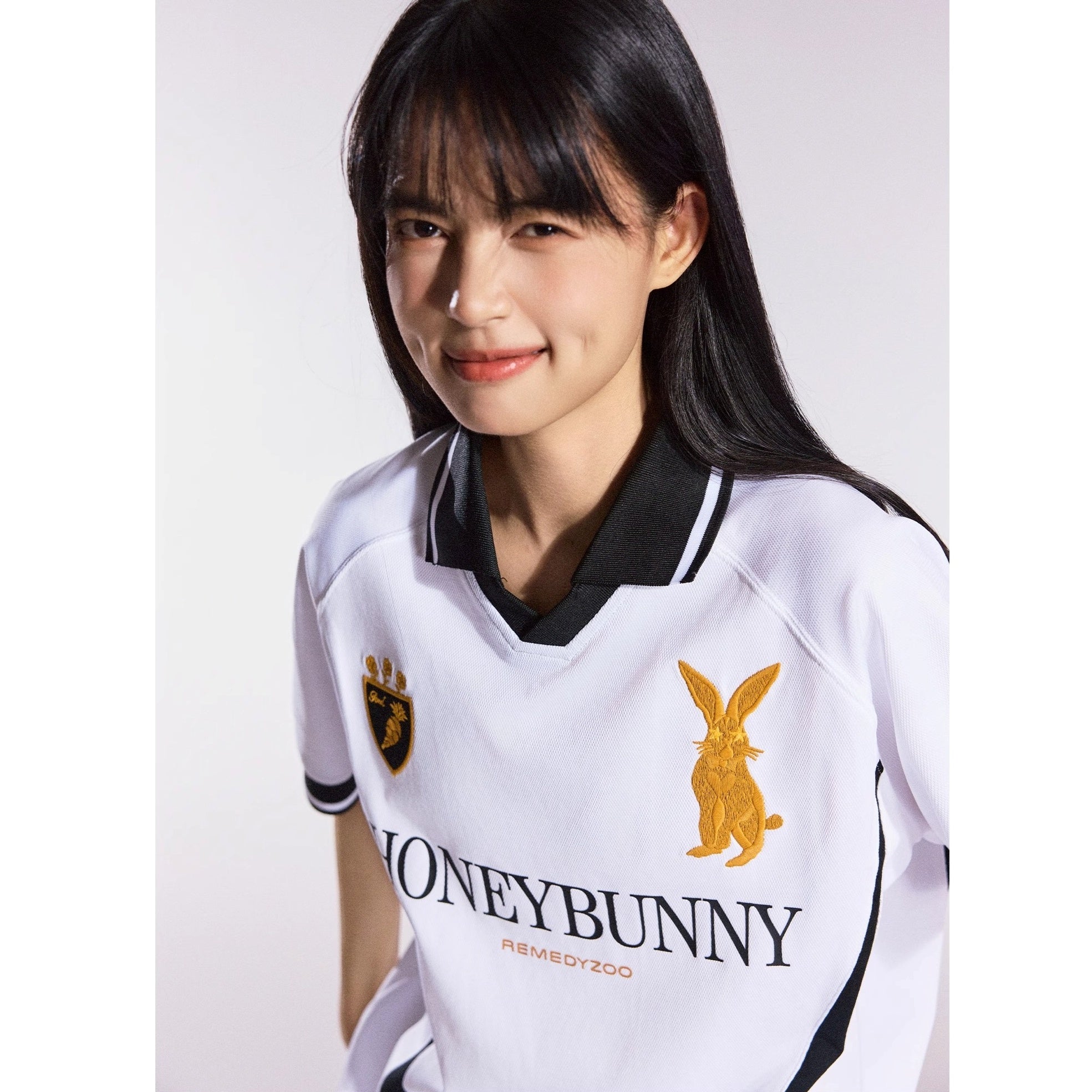 Honey Bunny Embroidery Polo Collar T-shirt MB7364