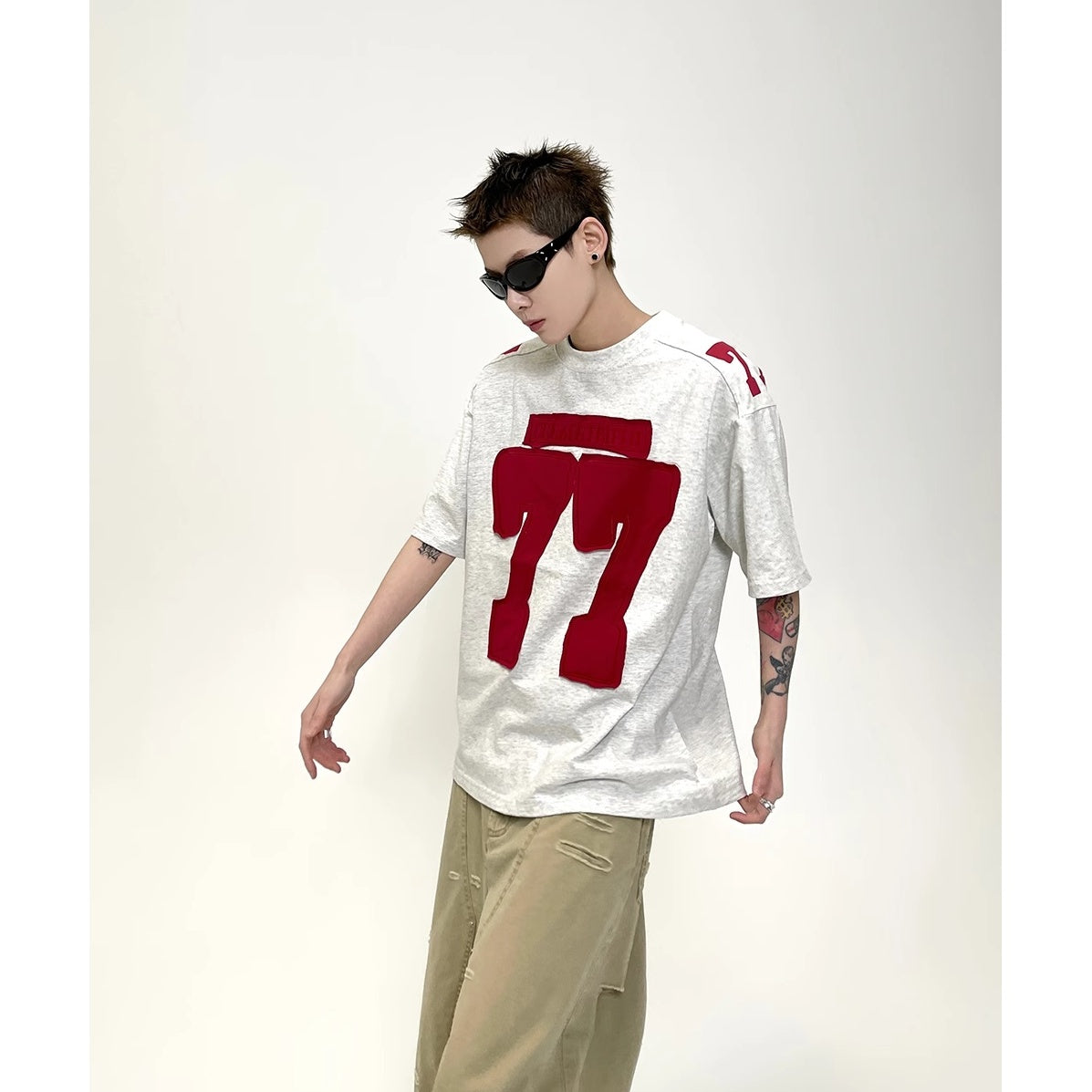 77 Patch Embroidered T-Shirt EAT152
