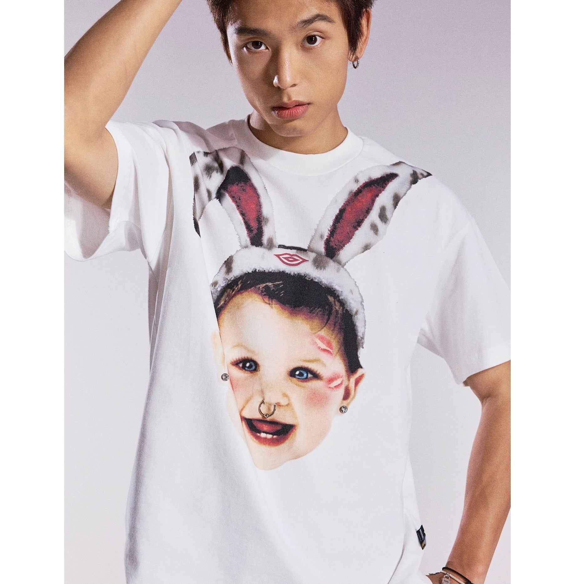 Fun Rabbit Treasure Print T-shirt MB7359