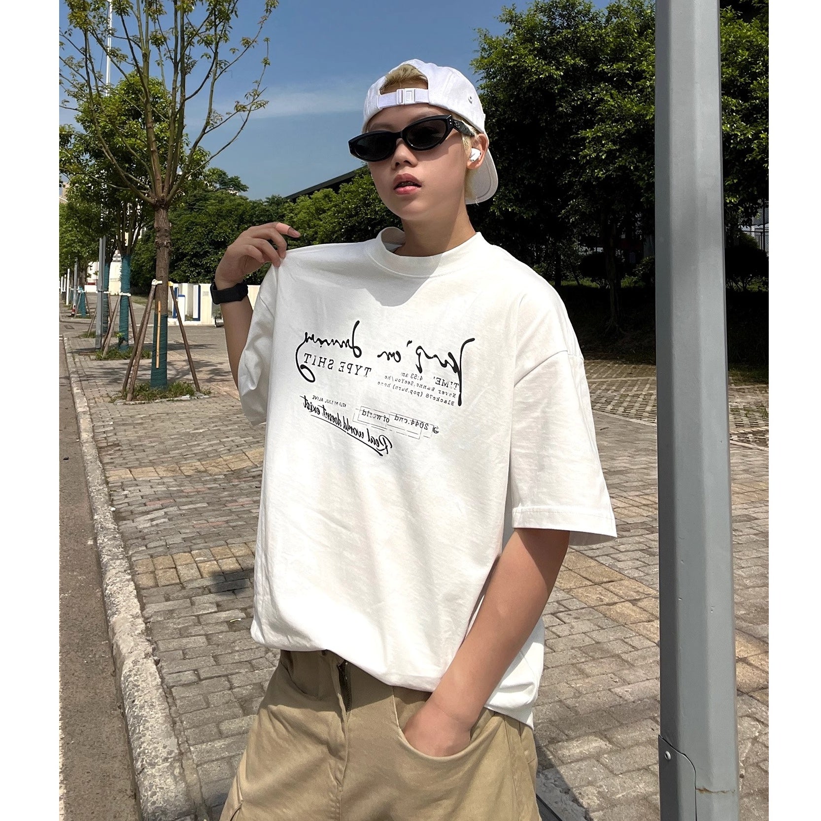 Letter Slogan Casual T-Shirt EAT176