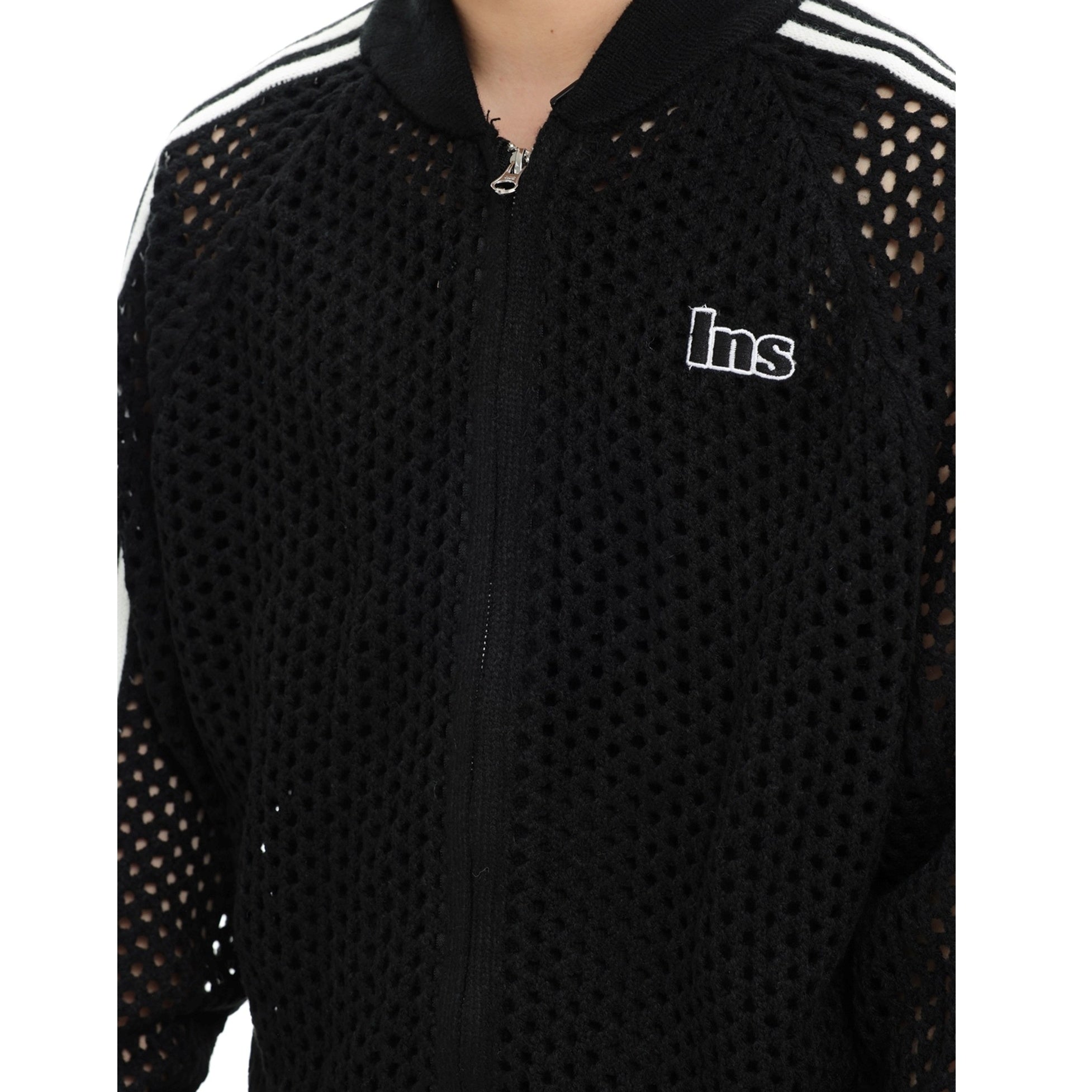 Raglan Mesh Cutout Cardigan Jacket IN7076