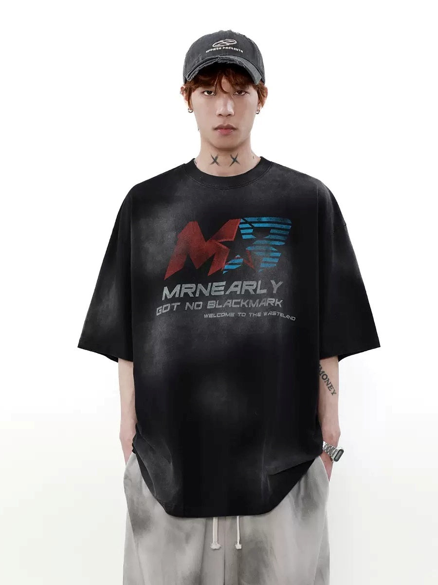 Retro Tie-dye Short-sleeved Logo T-shirt MR011