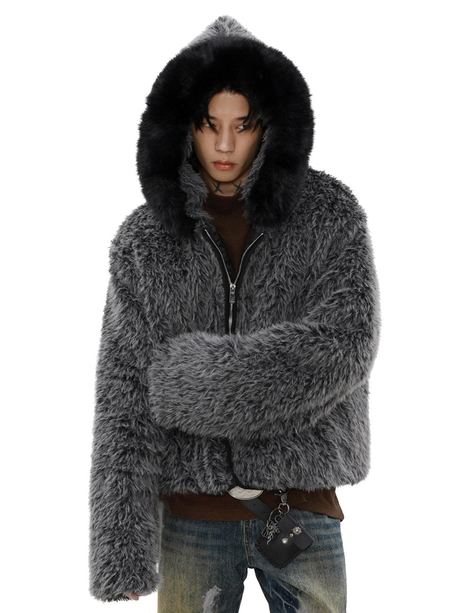 Detachable Fur Collar Fake Fur Jacket MB7298