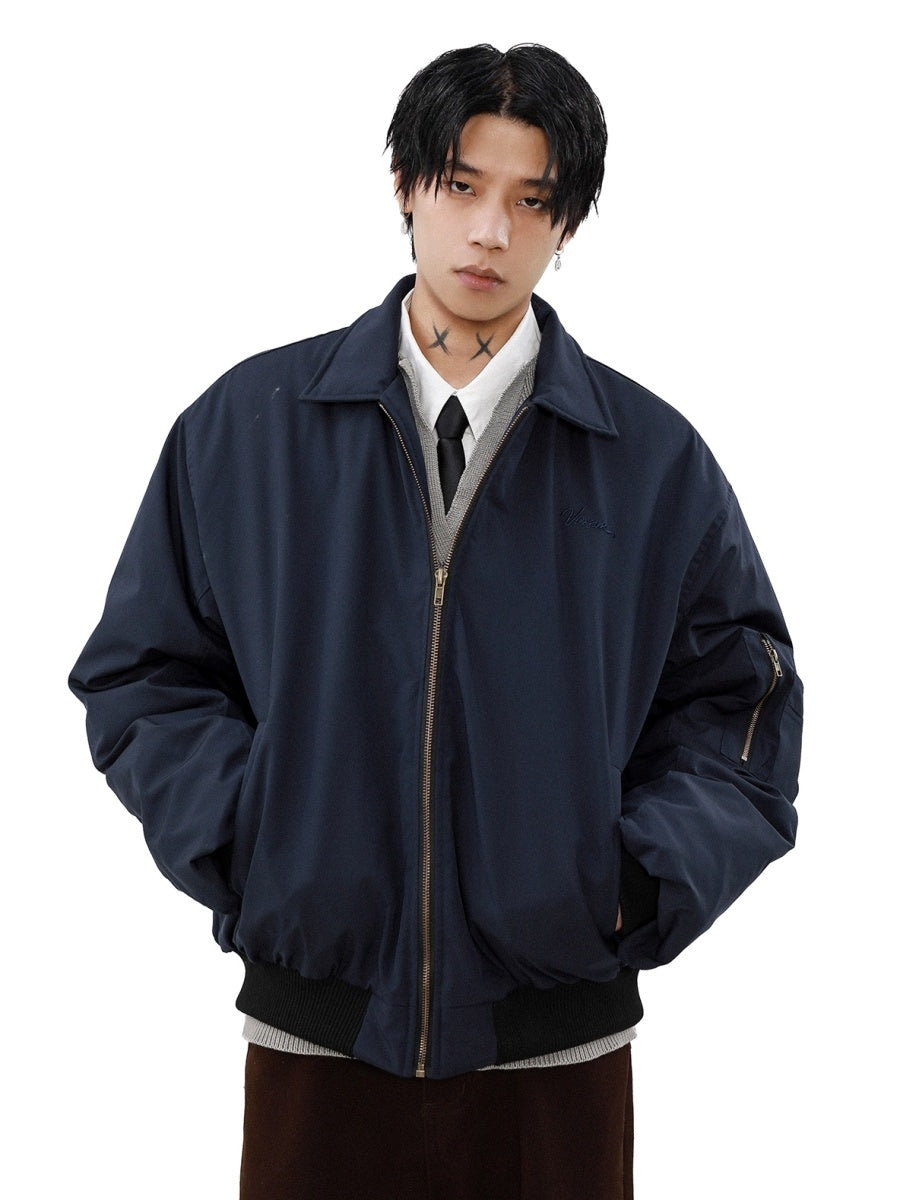 Lapel Design Bomber Jacket MB7303