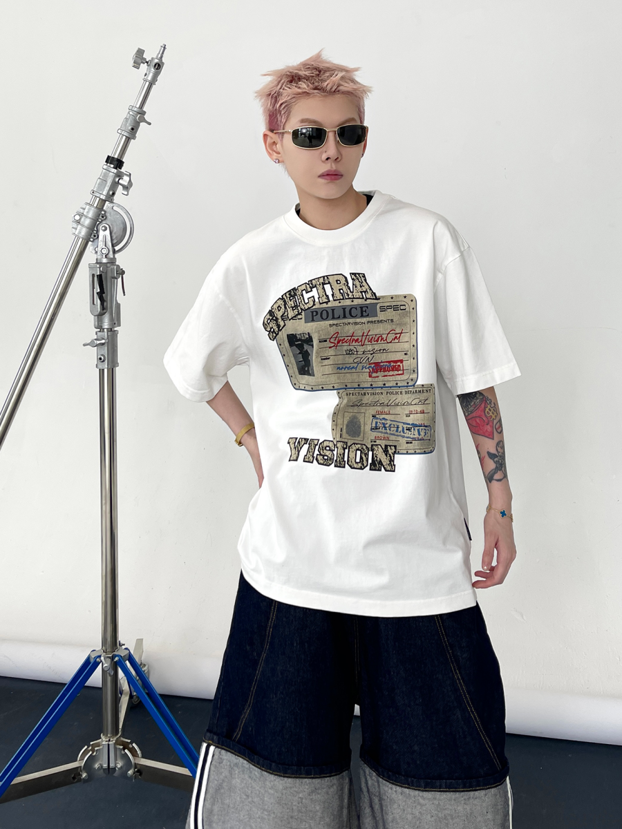 Vintage Stamp Print T-shirt EAT127
