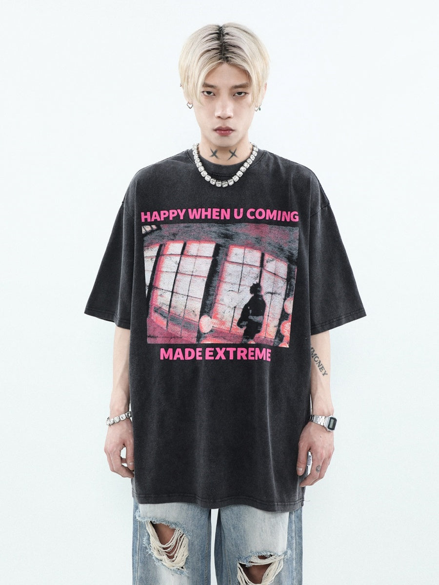 Graphic Print Loose T-Shirt MR004