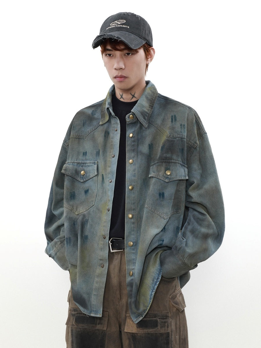 Dirty Style Denim Shirt Jacket MR003