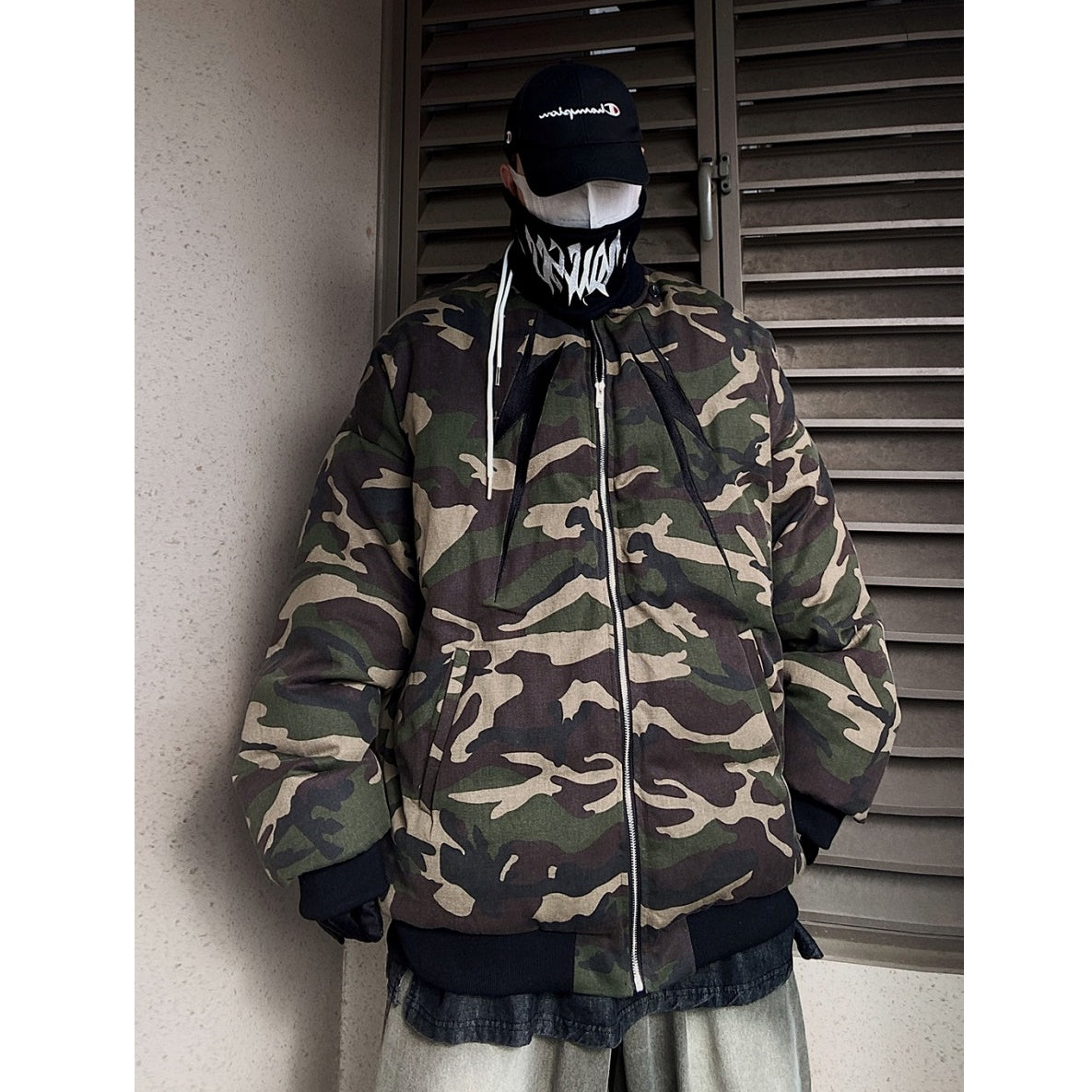 Camouflage Loose Baseball Padded Jacket UU7016