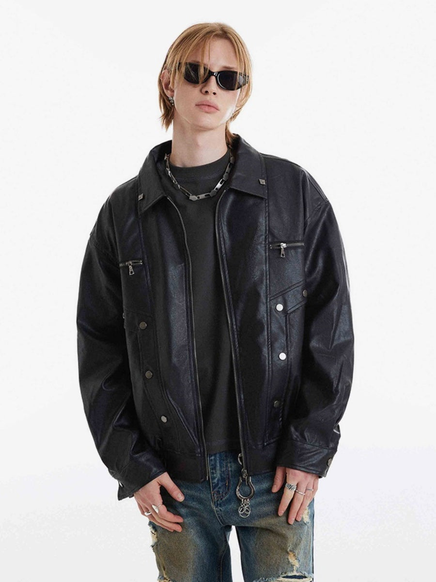 Biker Style PU Leather Jacket MB7147