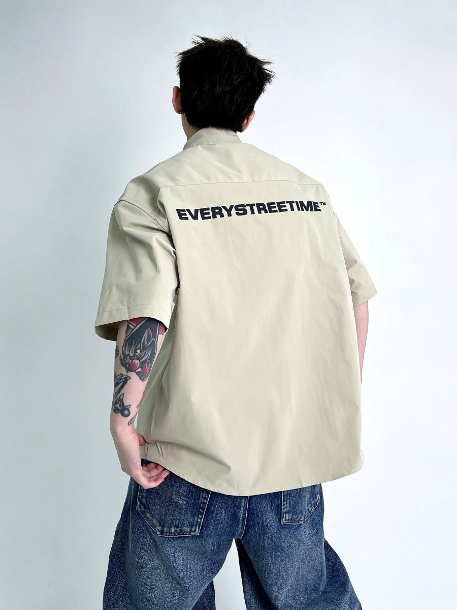 Back Letter Printing Casual Shirt EAT007