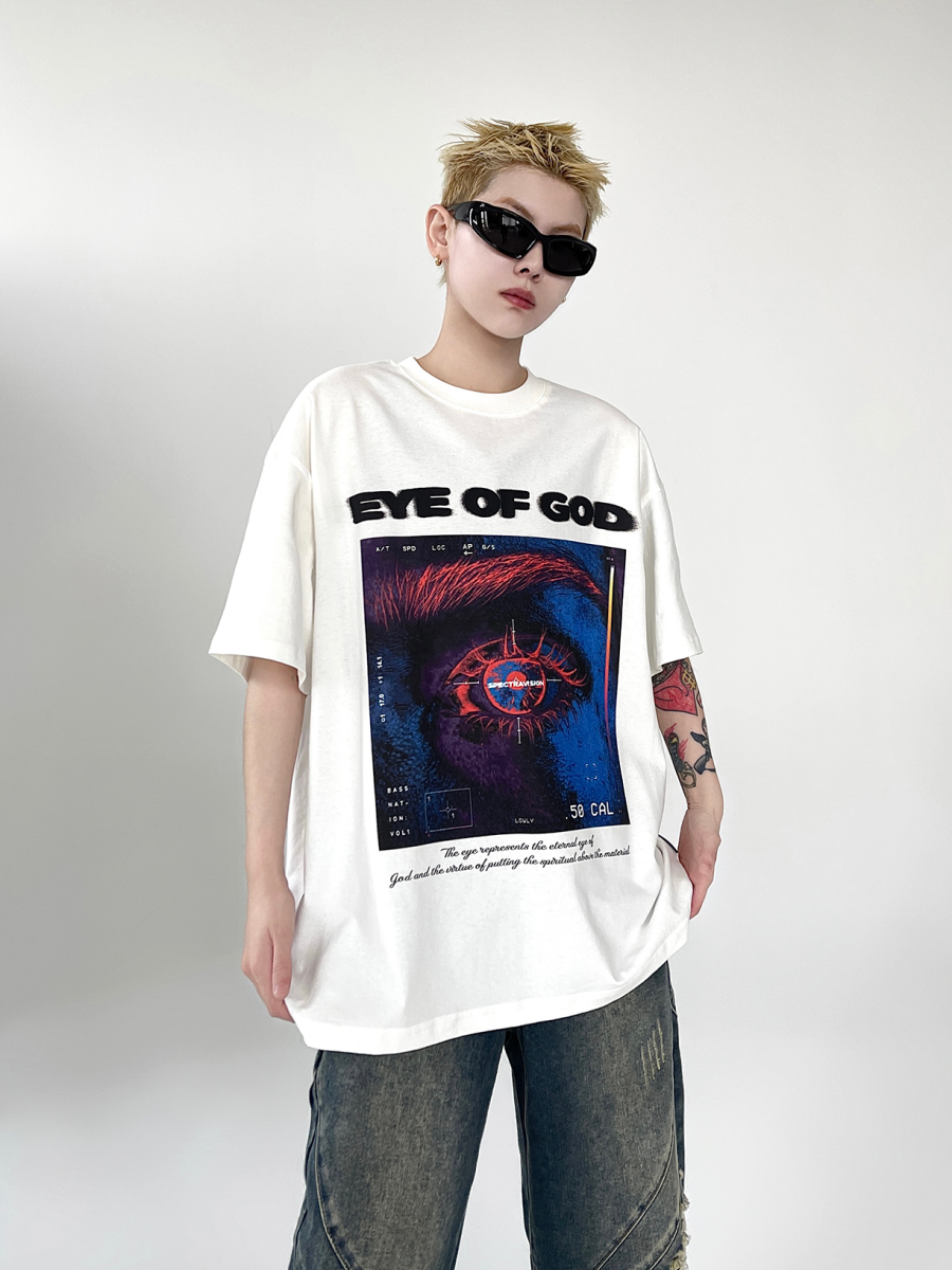 EYE OF GOD Vintage Wash Print T-Shirt EAT014