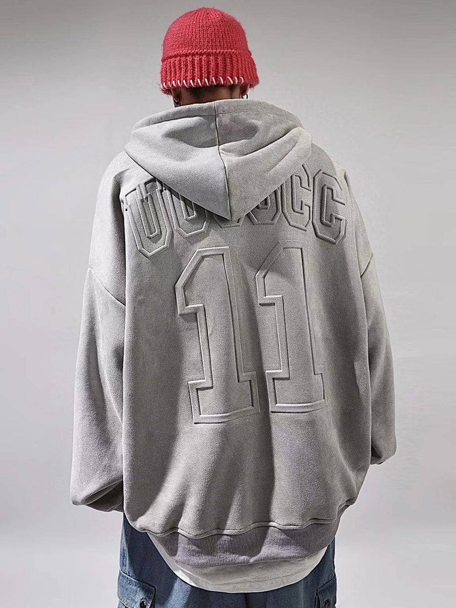 Letter-embossed Oversize Hoodie UU7003