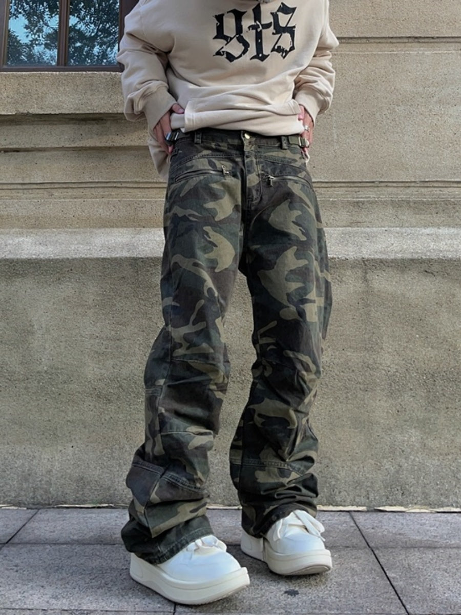 Street Loose Straight Camouflage Pants FT8004