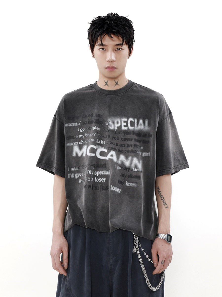 Washed Monogram Print T-Shirt MR032