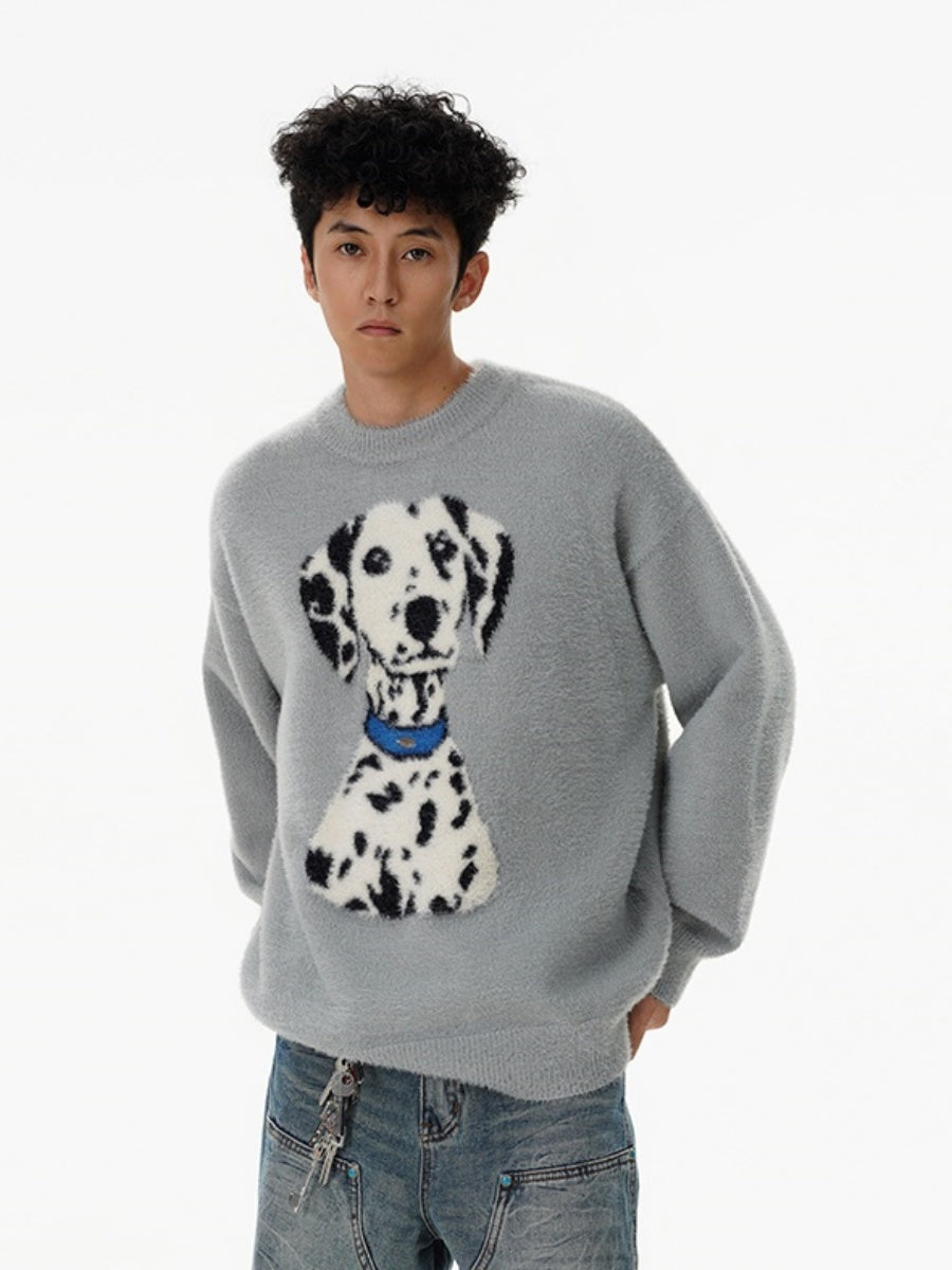 Dalmatian Jacquard Fluffy Knitted Sweater MB7282