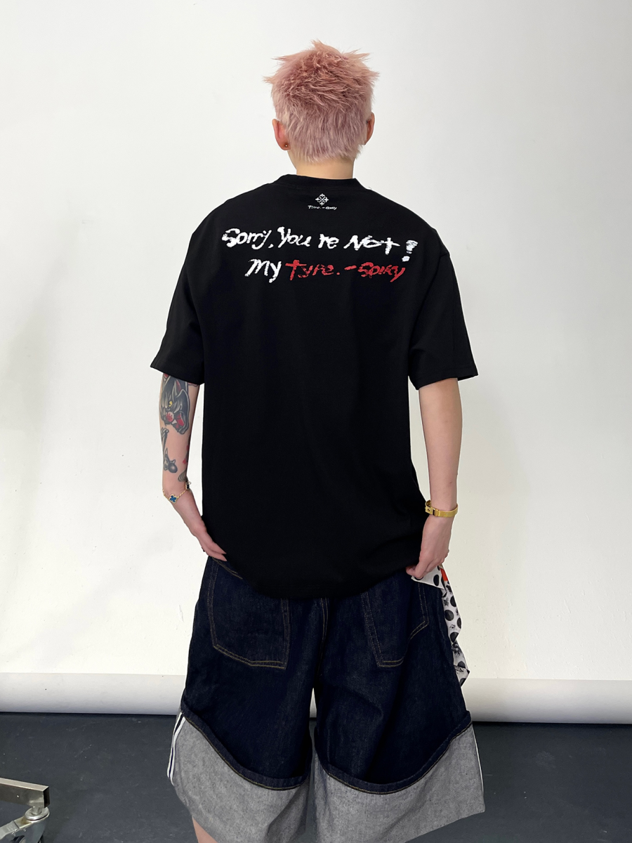 Small Letter Slogan Print T-shirt EAT148
