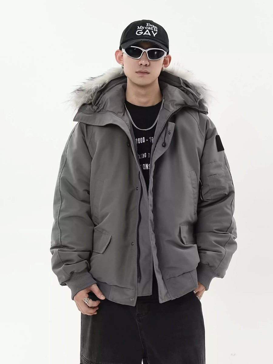 Fur Collar Hooded Padded Jacket MB7207