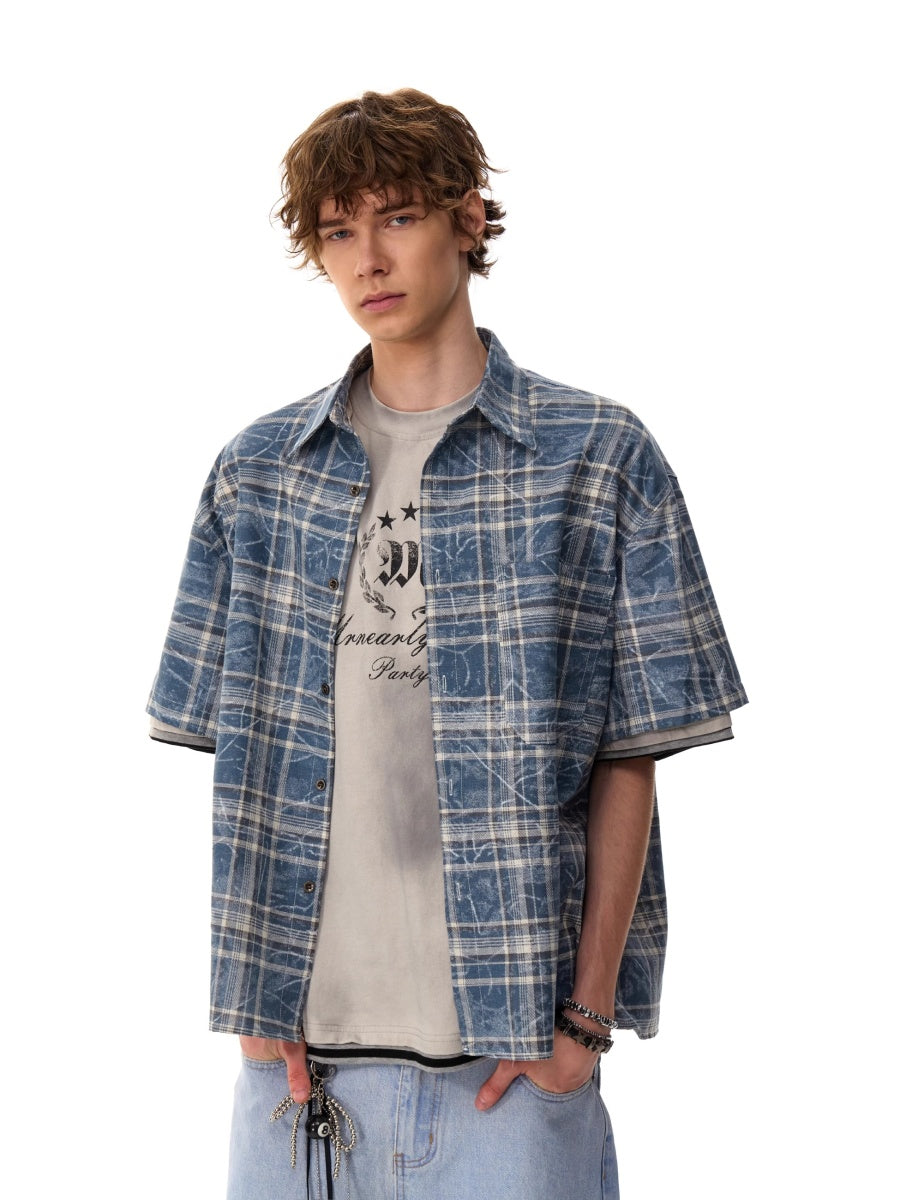Vintage Smudge Plaid Shirt MR054