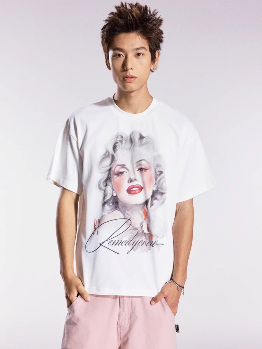 Monroe Retro Loose Crew Neck T-shirt MB7356