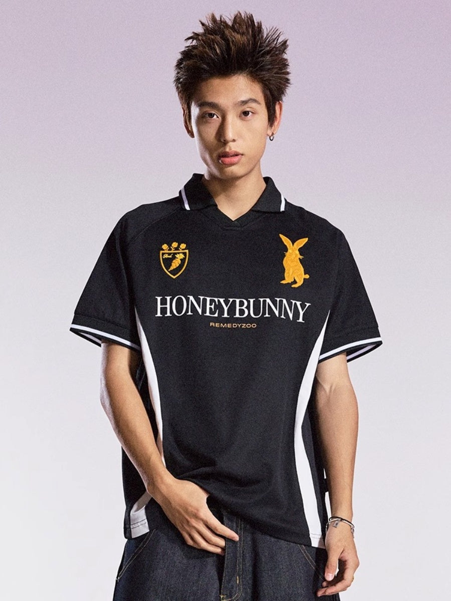 Honey Bunny Embroidery Polo Collar T-shirt MB7364