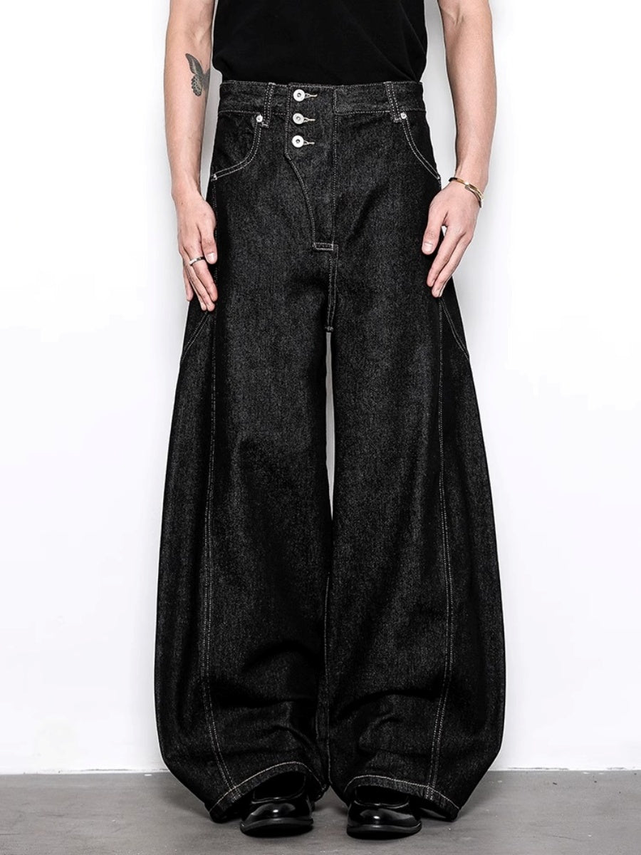 Loose A-line Wide Buggy Jeans BL1026