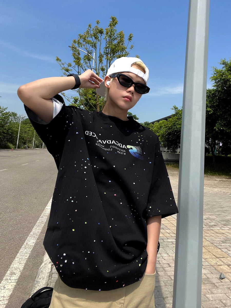Colorful Paint Dot Print T-shirt EAT174