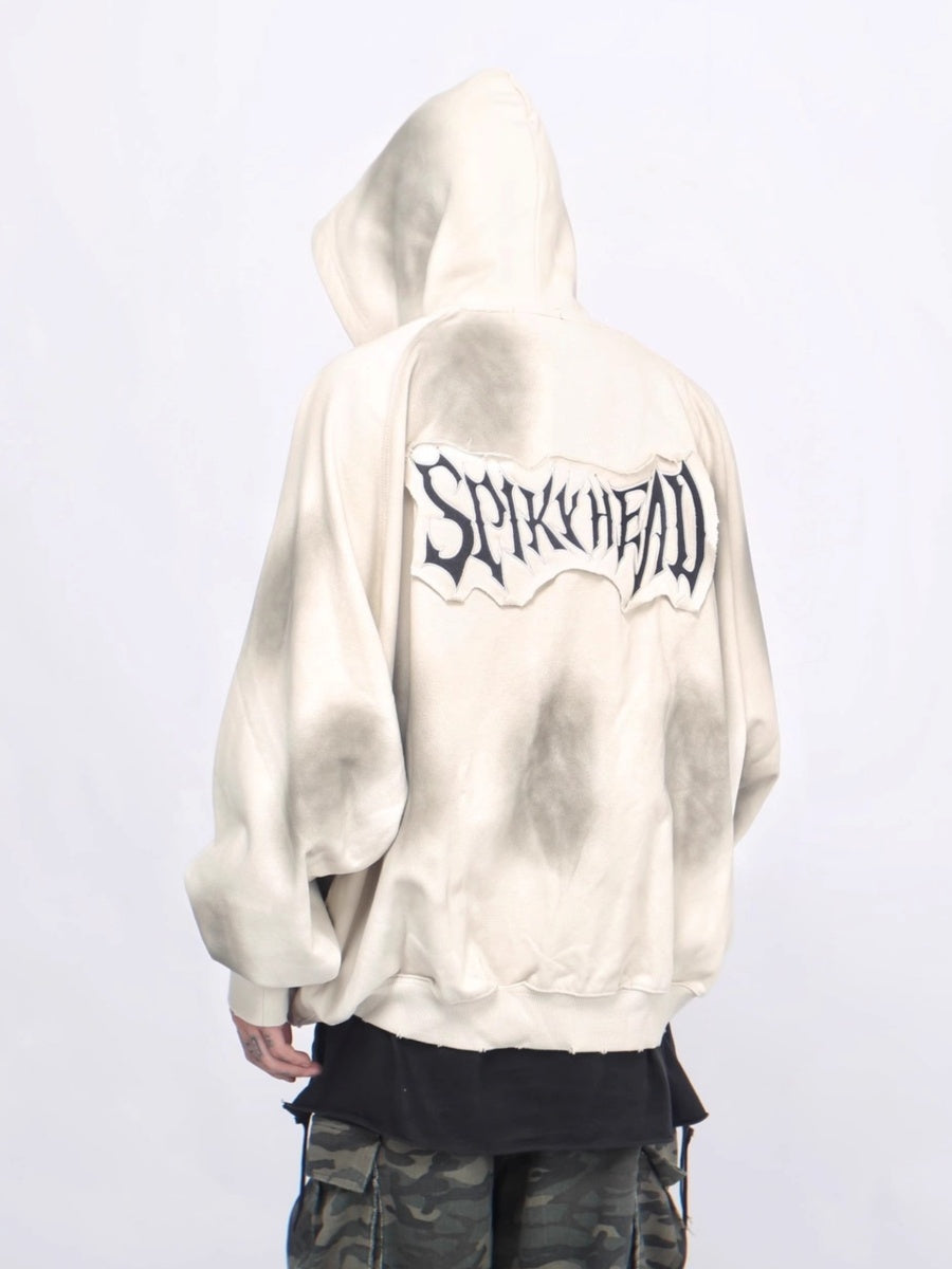 Vintage Distressed Hooded Zip-up Jacket MB7376