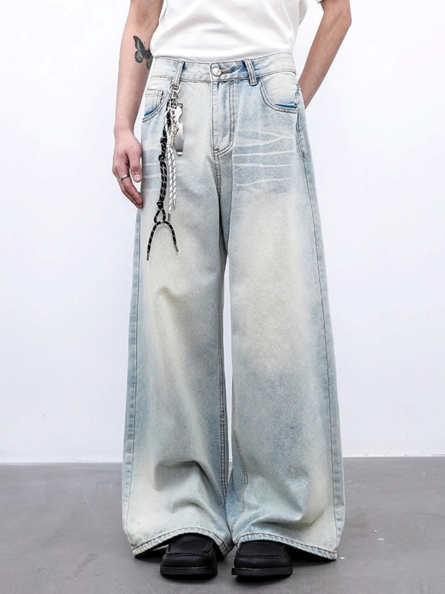 Washed Wide-leg Loose Straight Jeans BL1008