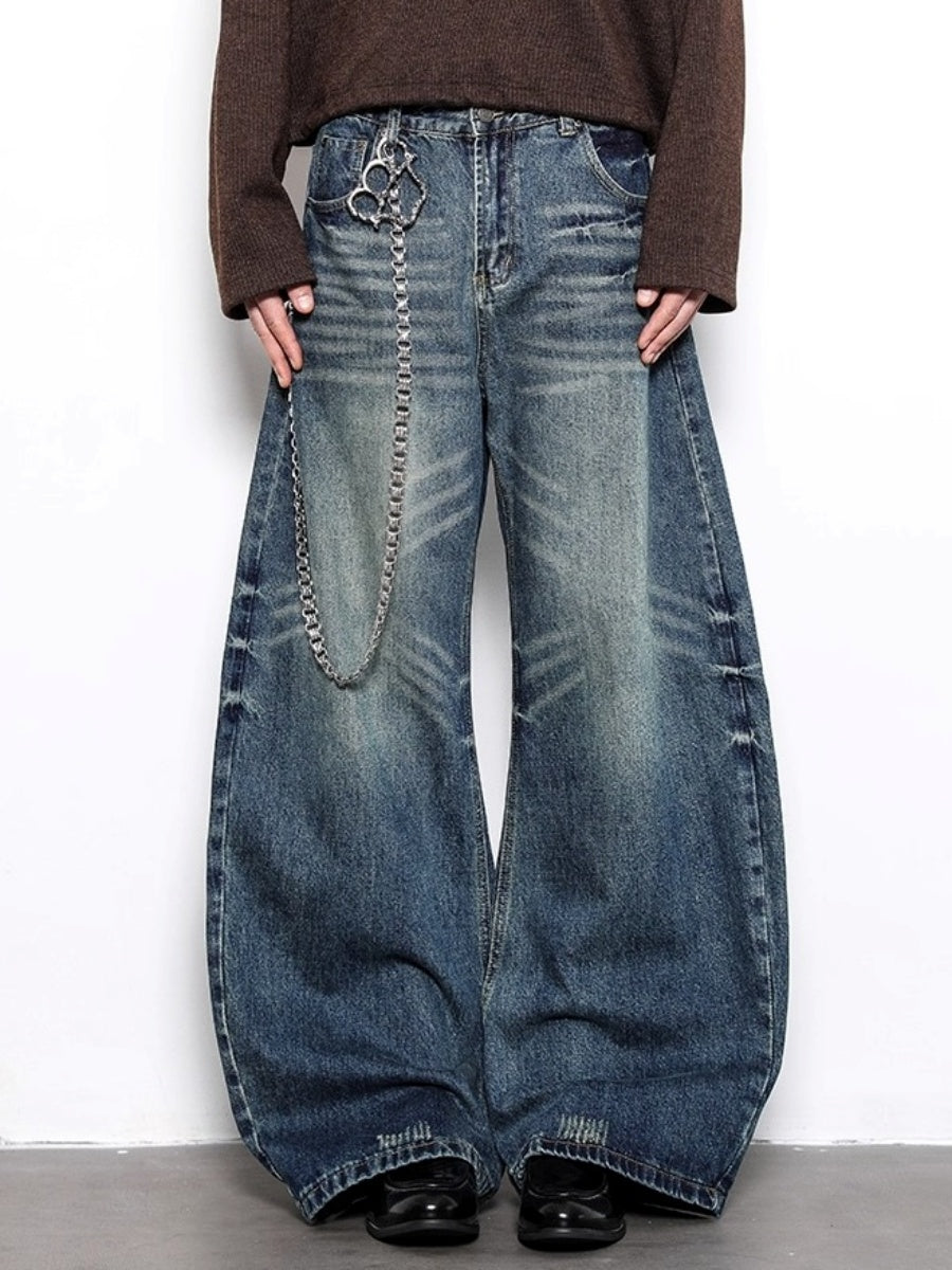 Vintage Wash Distressed Curve Jeans BL1047