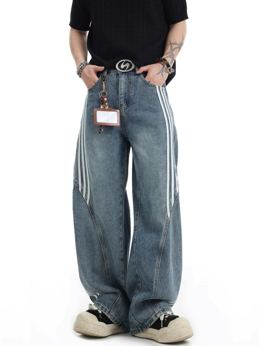 Three-bar Striped Wash Curve Jeans IN7060