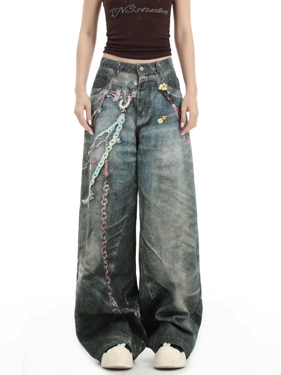 Direct Spray Candy Chain Print Jeans IN7061