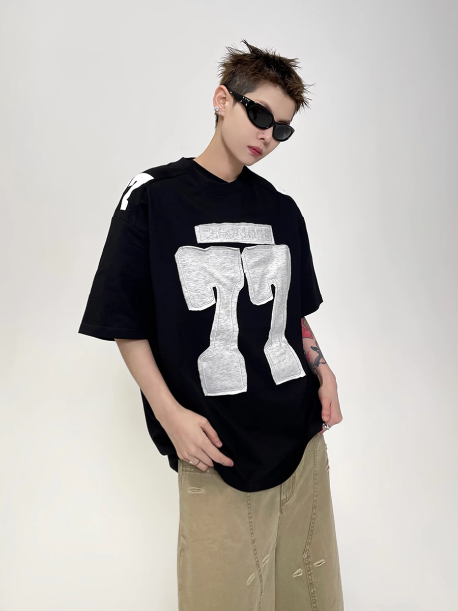 77 Patch Embroidered T-Shirt EAT152