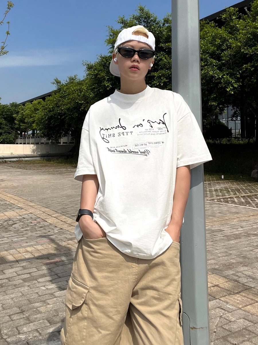 Letter Slogan Casual T-Shirt EAT176